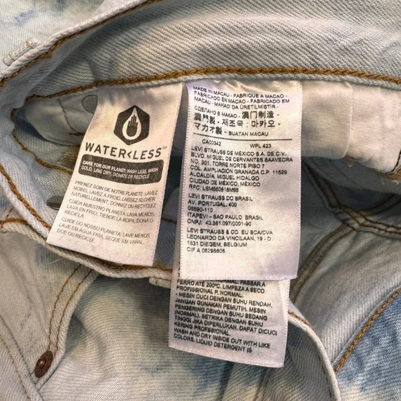 Levi's 501 Jeans Acid Wash Denim Straight Leg Women's Size 30 - Picture 7 of 8